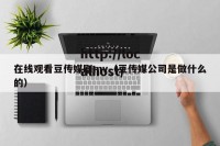 在线观看豆传媒剧mv（豆传媒公司是做什么的）
